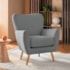 Poltrona Decorativa Luxo Moderna Sala de Estar Recepção Amélia Bouclé cinza