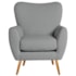 Poltrona Decorativa Luxo Moderna Sala de Estar Recepção Amélia Bouclé cinza