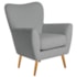 Poltrona Decorativa Luxo Moderna Sala de Estar Recepção Amélia Bouclé cinza