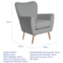 Poltrona Decorativa Luxo Moderna Sala de Estar Recepção Amélia Bouclé cinza