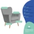 Poltrona Decorativa Luxo Moderna Sala de Estar Recepção Amélia Bouclé cinza
