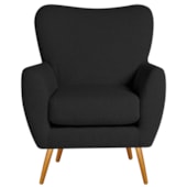 Poltrona Decorativa Luxo Moderna Sala de Estar Recepção Amélia Bouclé Preto