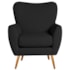 Poltrona Decorativa Luxo Moderna Sala de Estar Recepção Amélia Bouclé Preto