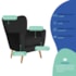 Poltrona Decorativa Luxo Moderna Sala de Estar Recepção Amélia Bouclé Preto
