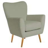 Poltrona Decorativa Luxo Moderna Sala de Estar Recepção Amélia Bouclé Verde Oliva