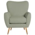 Poltrona Decorativa Luxo Moderna Sala de Estar Recepção Amélia Bouclé Verde Oliva