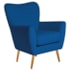 Poltrona Decorativa Luxo Moderna Sala de Estar Recepção Amélia Linho Azul Royal