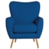 Poltrona Decorativa Luxo Moderna Sala de Estar Recepção Amélia Linho Azul Royal