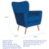 Poltrona Decorativa Luxo Moderna Sala de Estar Recepção Amélia Linho Azul Royal