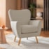 Poltrona Decorativa Luxo Moderna Sala de Estar Recepção Amélia Linho Bege