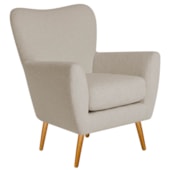 Poltrona Decorativa Luxo Moderna Sala de Estar Recepção Amélia Linho Bege