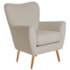 Poltrona Decorativa Luxo Moderna Sala de Estar Recepção Amélia Linho Bege