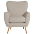 Poltrona Decorativa Luxo Moderna Sala de Estar Recepção Amélia Linho Bege