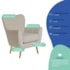 Poltrona Decorativa Luxo Moderna Sala de Estar Recepção Amélia Linho Bege