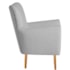 Poltrona Decorativa Luxo Moderna Sala de Estar Recepção Amélia Linho Cinza Claro