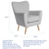 Poltrona Decorativa Luxo Moderna Sala de Estar Recepção Amélia Linho Cinza Claro
