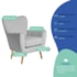 Poltrona Decorativa Luxo Moderna Sala de Estar Recepção Amélia Linho Cinza Claro