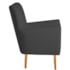 Poltrona Decorativa Luxo Moderna Sala de Estar Recepção Amélia Linho Cinza Escuro