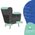 Poltrona Decorativa Luxo Moderna Sala de Estar Recepção Amélia Linho Cinza Escuro