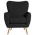 Poltrona Decorativa Luxo Moderna Sala de Estar Recepção Amélia Linho preto