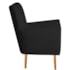 Poltrona Decorativa Luxo Moderna Sala de Estar Recepção Amélia Linho preto