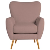 Poltrona Decorativa Luxo Moderna Sala de Estar Recepção Amélia Linho Rose