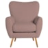 Poltrona Decorativa Luxo Moderna Sala de Estar Recepção Amélia Linho Rose
