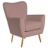 Poltrona Decorativa Luxo Moderna Sala de Estar Recepção Amélia Linho Rose