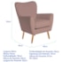 Poltrona Decorativa Luxo Moderna Sala de Estar Recepção Amélia Linho Rose