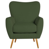 Poltrona Decorativa Luxo Moderna Sala de Estar Recepção Amélia Linho Verde