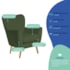 Poltrona Decorativa Luxo Moderna Sala de Estar Recepção Amélia Linho Verde