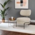 Poltrona Decorativa Luxo Moderna Sala de Estar Recepção Mimo Bouclé Bege