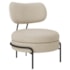 Poltrona Decorativa Luxo Moderna Sala de Estar Recepção Mimo Bouclé Bege