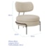 Poltrona Decorativa Luxo Moderna Sala de Estar Recepção Mimo Bouclé Bege