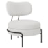 Poltrona Decorativa Luxo Moderna Sala de Estar Recepção Mimo Bouclé Branco