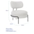 Poltrona Decorativa Luxo Moderna Sala de Estar Recepção Mimo Bouclé Branco