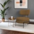 Poltrona Decorativa Luxo Moderna Sala de Estar Recepção Mimo Bouclé Caramelo