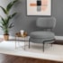 Poltrona Decorativa Luxo Moderna Sala de Estar Recepção Mimo Bouclé Cinza