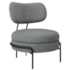 Poltrona Decorativa Luxo Moderna Sala de Estar Recepção Mimo Bouclé Cinza