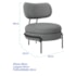 Poltrona Decorativa Luxo Moderna Sala de Estar Recepção Mimo Bouclé Cinza