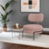 Poltrona Decorativa Luxo Moderna Sala de Estar Recepção Mimo Bouclé Rosê