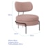 Poltrona Decorativa Luxo Moderna Sala de Estar Recepção Mimo Bouclé Rosê