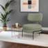 Poltrona Decorativa Luxo Moderna Sala de Estar Recepção Mimo Bouclé Verde Oliva