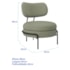 Poltrona Decorativa Luxo Moderna Sala de Estar Recepção Mimo Bouclé Verde Oliva