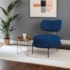 Poltrona Decorativa Luxo Moderna Sala de Estar Recepção Mimo Linho Azul Royal