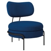 Poltrona Decorativa Luxo Moderna Sala de Estar Recepção Mimo Linho Azul Royal