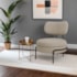 Poltrona Decorativa Luxo Moderna Sala de Estar Recepção Mimo Linho Bege