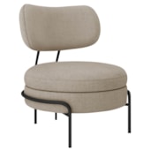 Poltrona Decorativa Luxo Moderna Sala de Estar Recepção Mimo Linho Bege