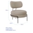 Poltrona Decorativa Luxo Moderna Sala de Estar Recepção Mimo Linho Bege