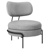 Poltrona Decorativa Luxo Moderna Sala de Estar Recepção Mimo Linho Cinza Claro